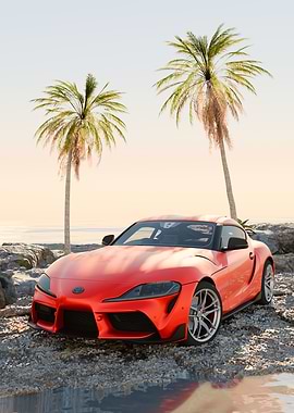 Red Supra on a Tropical Beach