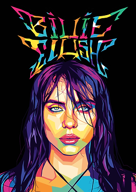Billie Eilish Colorful Portrait
