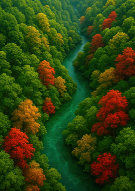 Autumn River Forest
