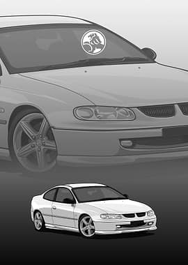 White Holden Coupe 98 Illustration