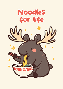 Noodles for Life: Moose Cartoon