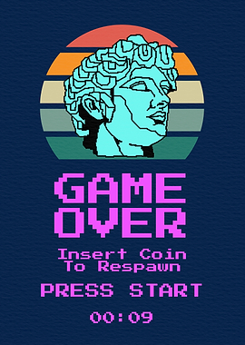 Game Over David Statue Pixel Art