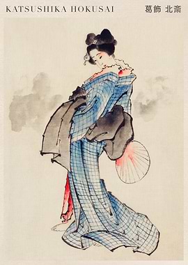 Katsushika Hokusai: Woman with Fan