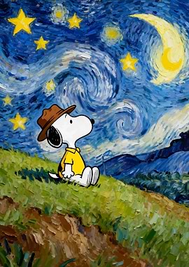 Snoopy's Starry Night Homage