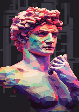David Statue Polygonal Art