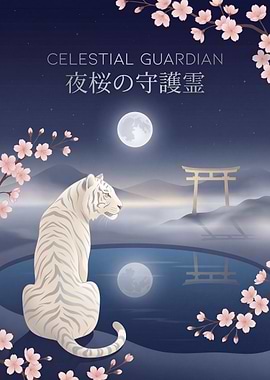 Celestial Guardian: White Tiger and Sakura