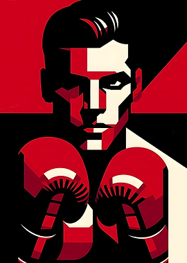 Boxer Portrait in Geometric Style