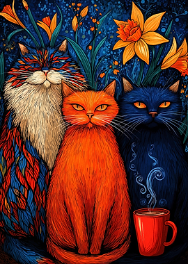 Three Cats and Coffee
