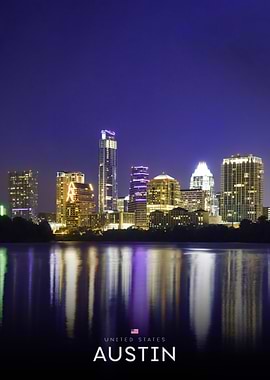 Austin Texas Skyline at Night