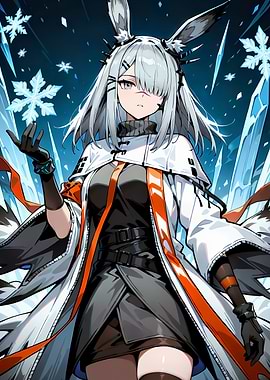 Anime Girl with Rabbit Ears