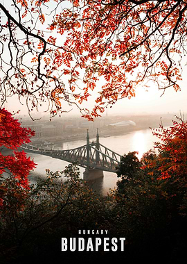 Budapest Hungary Autumn Bridge View