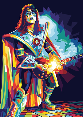 Ace Frehley Colorful Pop Art Portrait