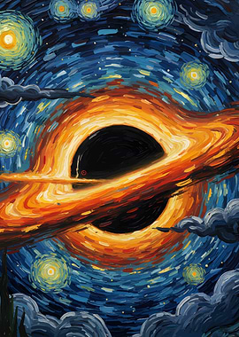 Black Hole in Starry Night Style