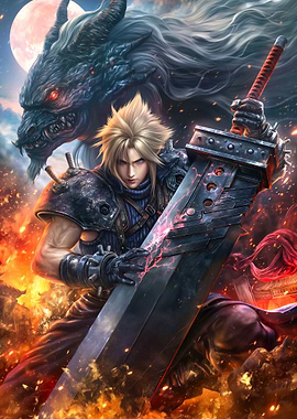 Cloud Strife with Buster Sword