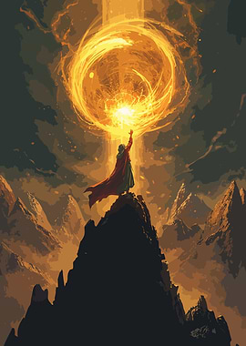 Pixel Art Wizard Casting Spell