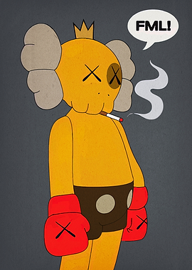 FML Cartoon Character with Boxing Gloves