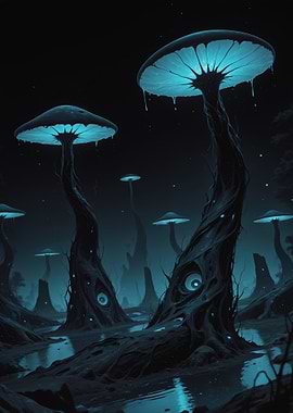 Glowing Mushroom Forest