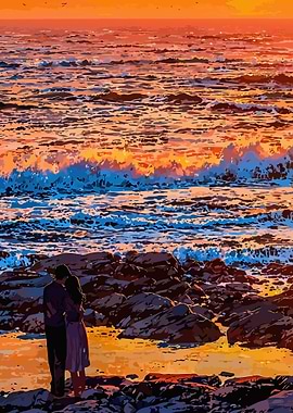 Couple at Sunset Beach
