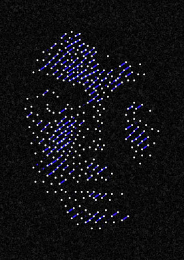 Abstract Face with Dots and Lines