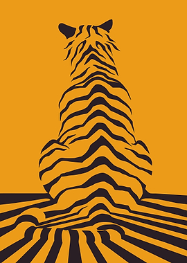 Abstract Tiger Back View