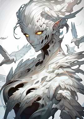 Ethereal Bird Woman Portrait