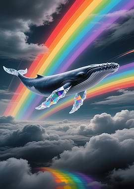 Rainbow Whale in the Sky