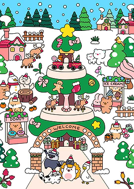 Christmas Cartoon Winter Wonderland