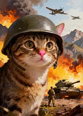 The Thousand Yard Stare Meme, But It's a Cat