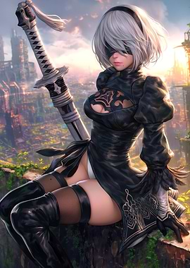 2B from Nier: Automata artwork