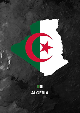Algeria Map Flag