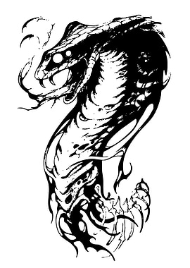 Black and White Cobra Illustration