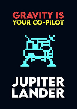 Jupiter Lander Retro Space Poster