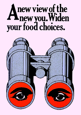 Binoculars with Eyes and Text