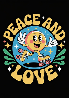Peace and Love Roller Skate