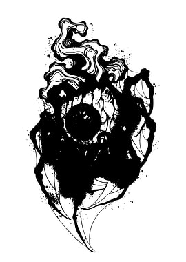 Abstract Black Ink Design