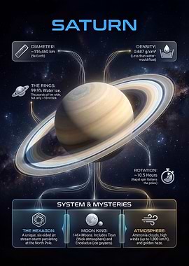 Saturn Planet Infographic