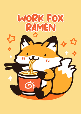 Work Fox Ramen Illustration
