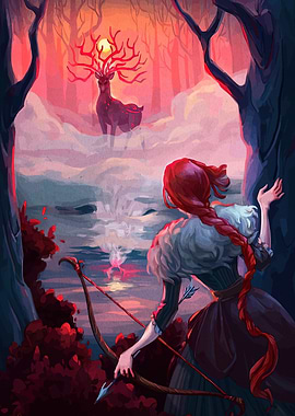 Hunter and the Glowing Stag