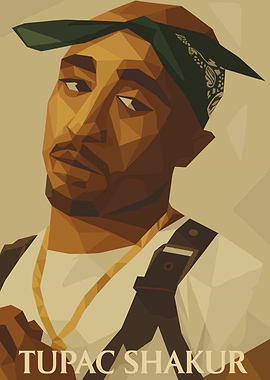 Tupac Shakur Polygonal Portrait