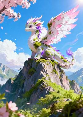 Floral Dragon on Mountain Peak