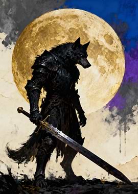 Armored Wolf Warrior with Sword
