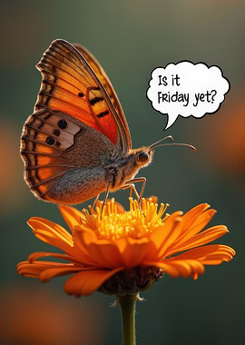 Butterfly on Flower: Is it Friday Yet?