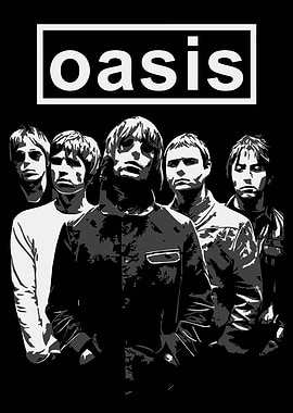 Oasis Band Monochrome Portrait