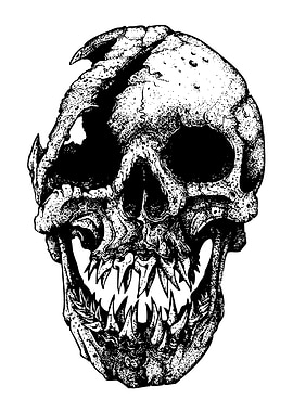 Cracked Skull Illustration