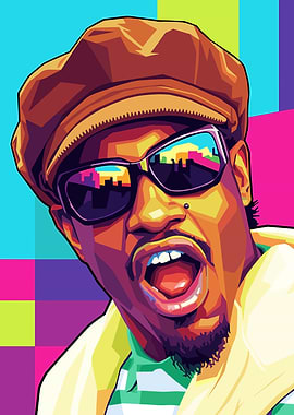Andre 3000 Colorful Portrait