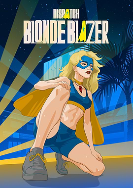 Blonde Blazer Superhero Illustration
