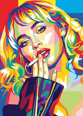 Sabrina Carpenter Colorful Pop Art