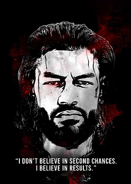 Roman Reigns Portrait with Quote