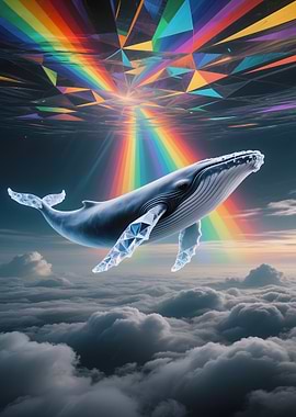 Whale in the Sky with Rainbow