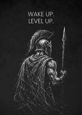 Wake Up. Level Up. Spartan Art